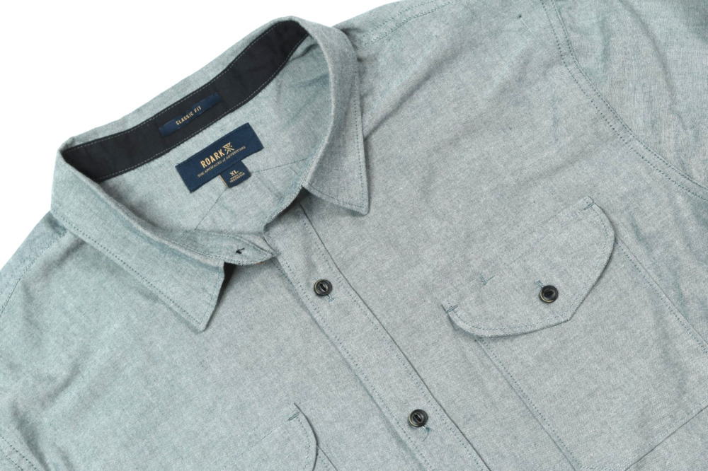 ROARK Revival Chambray Shirt Mens XL Blue Long Sleeve Button-Up Classic Fit